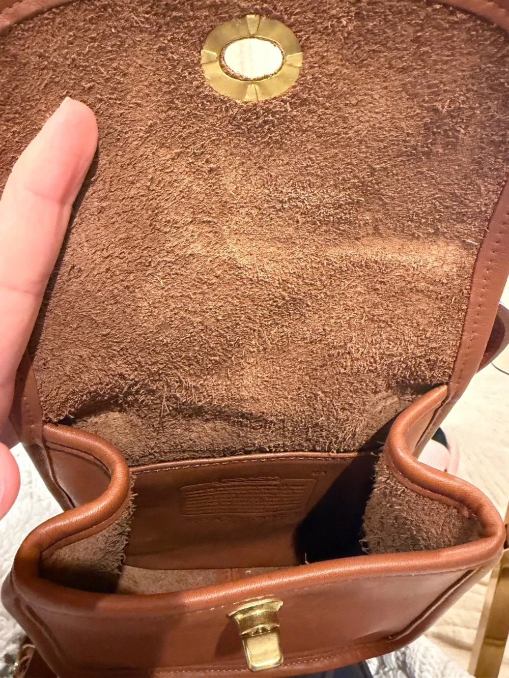 Vintage Coach “Sidepack” Bag - British Tan Leather Turnlock No. 9978